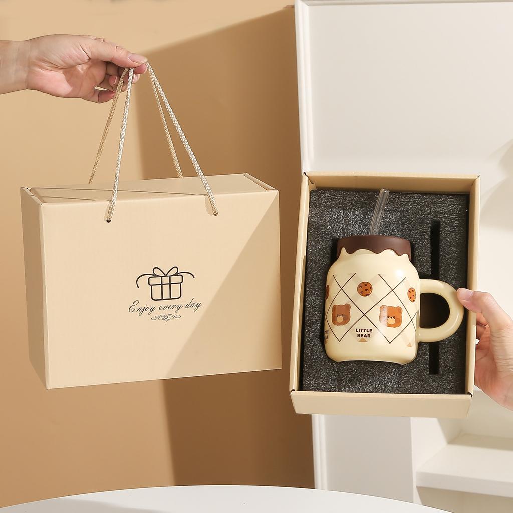 Mug Ceramic Water Cup Creative Gift Event Gift Gift Box Cup Cream Color Store Celebration Advertising