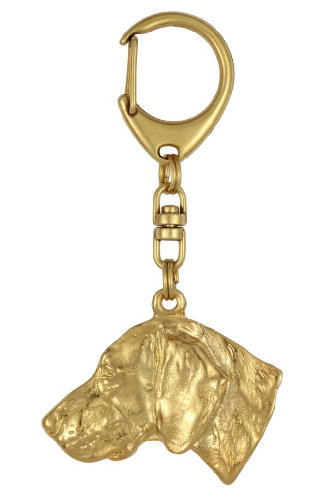 Веймарская легавая, Серый Призрак - Позолоченный брелок для ключей с собакой, украшение для сумочки, роскошный аксессуар от бренда Art-Dog