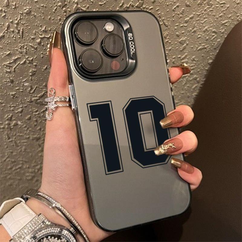 Чехол для телефона для iPhone 16 15 14 Pro Max 11 12 13 Pro 7 8 Plus SE X XS Счастливые числа Футбол Гальваническое покрытие Противоударный чехол