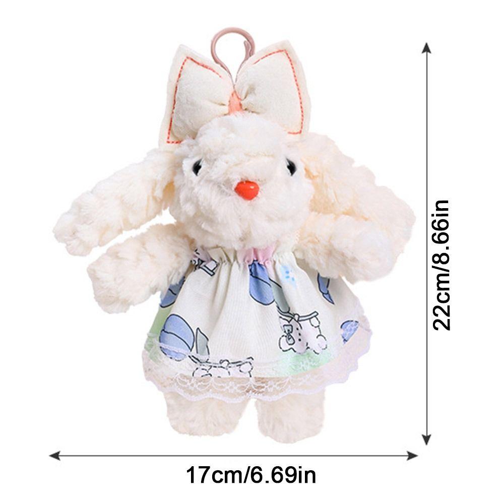 Rabbit Doll Drooping Ear Rabbit Pendant Bowknot Car Key Ring Plush Rabbit Keychain Small Gifts