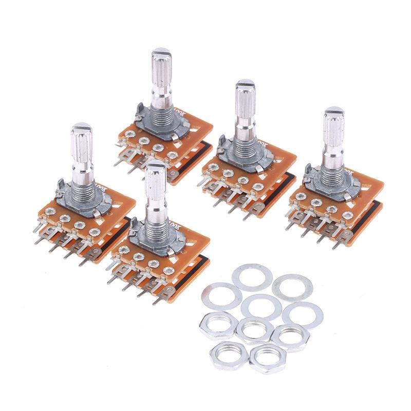 2/5Pcs 8Pins B50K B100K Sound Volume Amplifier Potentiometer Dual Channel 8-Pin Flower Shaft 20Mm 25Mm 30Mm Wh148 (16) Type