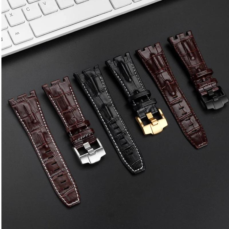 28mm Wristband For Audemars and Piguet Royal Oak Offshore Watch Strap AP 26470 26470 15703 15710 Men Cowhide Leather Watchband