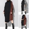 Women Oversized High Neck Hoodies Sweatshirt Long Sleeve Maxi Shirt Dress Robe