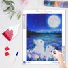 5D Diamond Painting Rabbit Moon Diamond Embroidery Animal Full Round Picture Of Rhinestone Diamond Mosaic Home Decoration 30x40cm