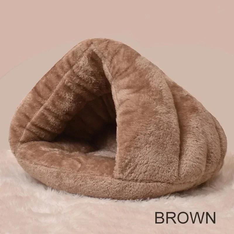 Cat and Dog Triangle Pet Nest Winter Thickened and Warm Pet Mat Mongolian Yurt Fury Half Closed Sleeping Bag Pet Rest Supplies