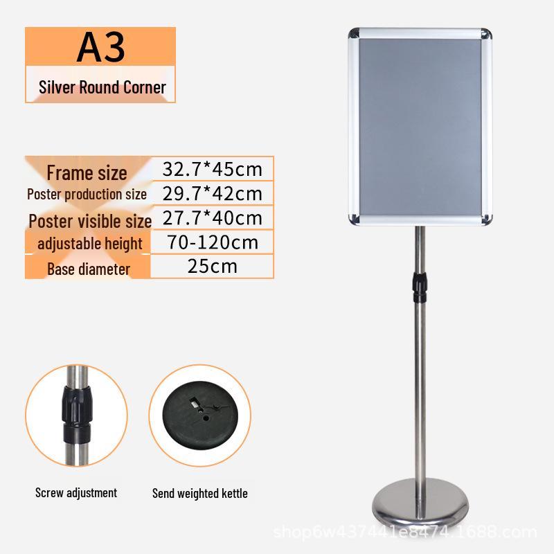 Stainless Steel Vertical Advertising Standee Display Stand for Hotels