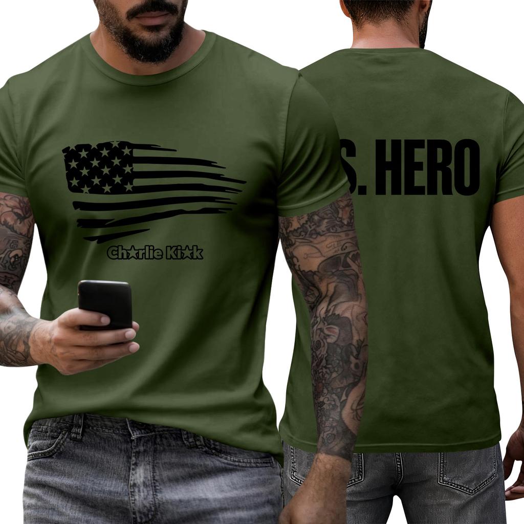 Men's Printed Short Sleeve T-Shirt Men's Loose Casual Short Sleeve Top