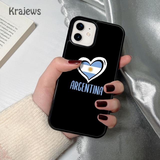 Krajews Argentina Flag soft Phone Case Cover For iPhone 17 Air 16 15 14 plus 12 13 pro max coque Shell Fundas