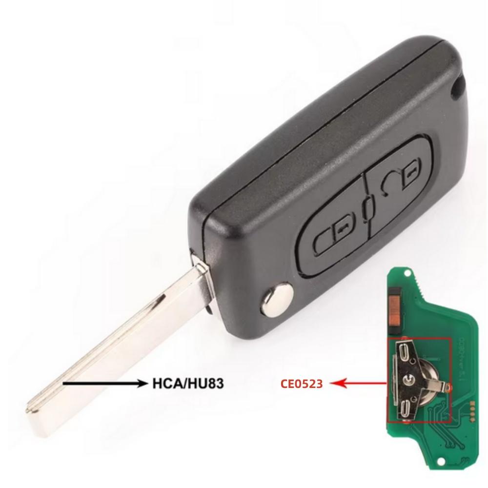 Ключ-пульт с 2 кнопками CE0523 HU83 для Peugeot 207 308 807