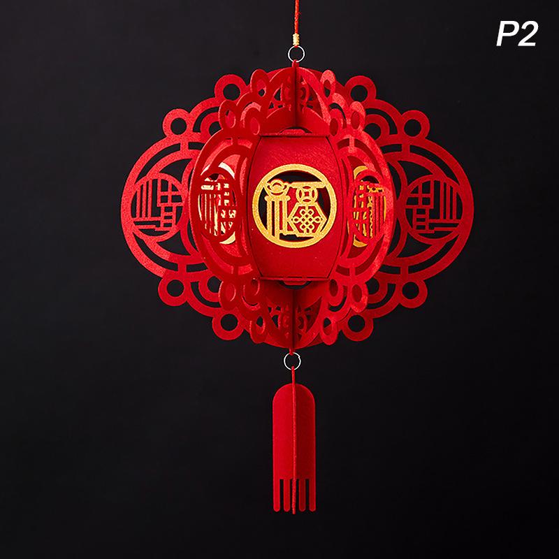 Традиционный китайский Новый год Красный фонарь Украшение Праздника Весны Нетканый Красный фонарь с кисточкой Товары для вечеринок