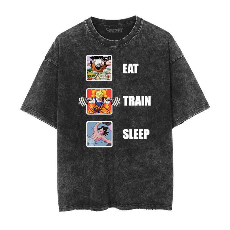 Dragon Ball Broly Super Saiyan Green Flame Nostalgic Washed Men T-Shirt Cotton Men's and Women's Summer Top