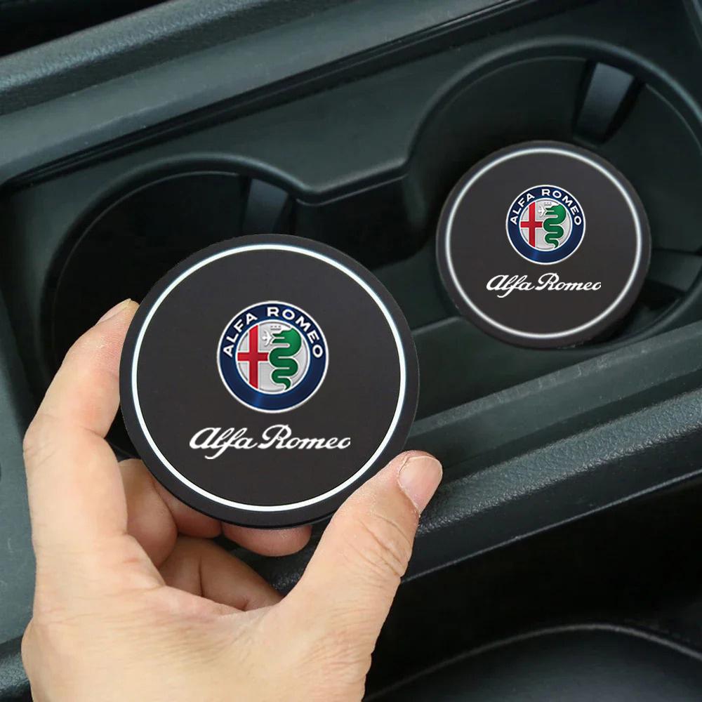 Автомобильные наклейки для Alfa Romeo 2 шт. Подставки под стаканчики для автомобиля Места для стаканов Нескользящий коврик Водонепроницаемая подставка под напитки для Alfa Romeo Giulietta Mito Gi
