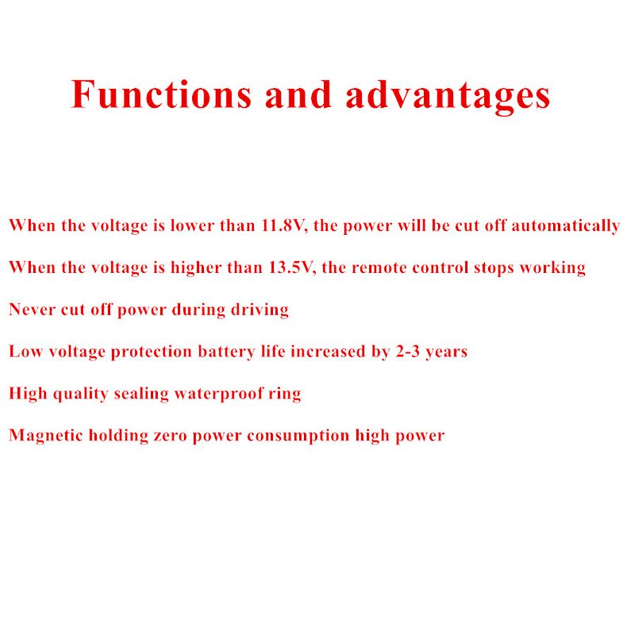 Universal Wireless Remote Control  Automatic Control 12v Car Battery Disconnect Cut Off Isolator Master Switches Voltmeter Digital Voltage Display