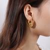 Creative Special-Shaped Petal Fold Earrings Stainless Steel Material Suitable For Women'S Gold Pierced Earrings Party Jewelry