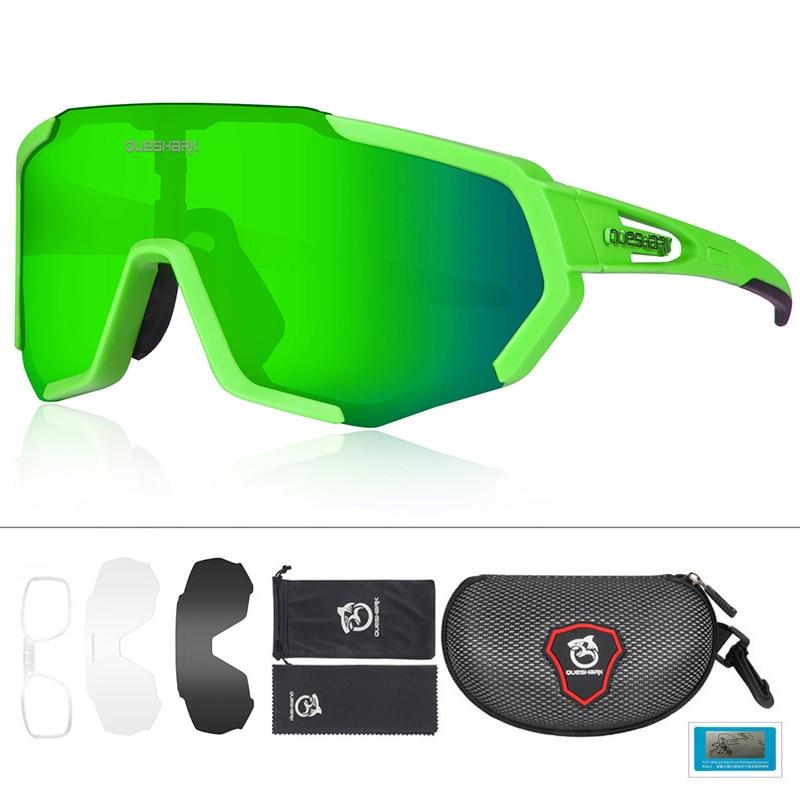 Queshark Cycling Glasses Polarized Sports Sunglasses Men Women with 3 Interchangeable Lens Anti-UV400 Bike Eyewear