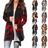 Женская модная повседневная куртка-кардиган средней длины с длинным рукавом и принтом на Хэллоуин