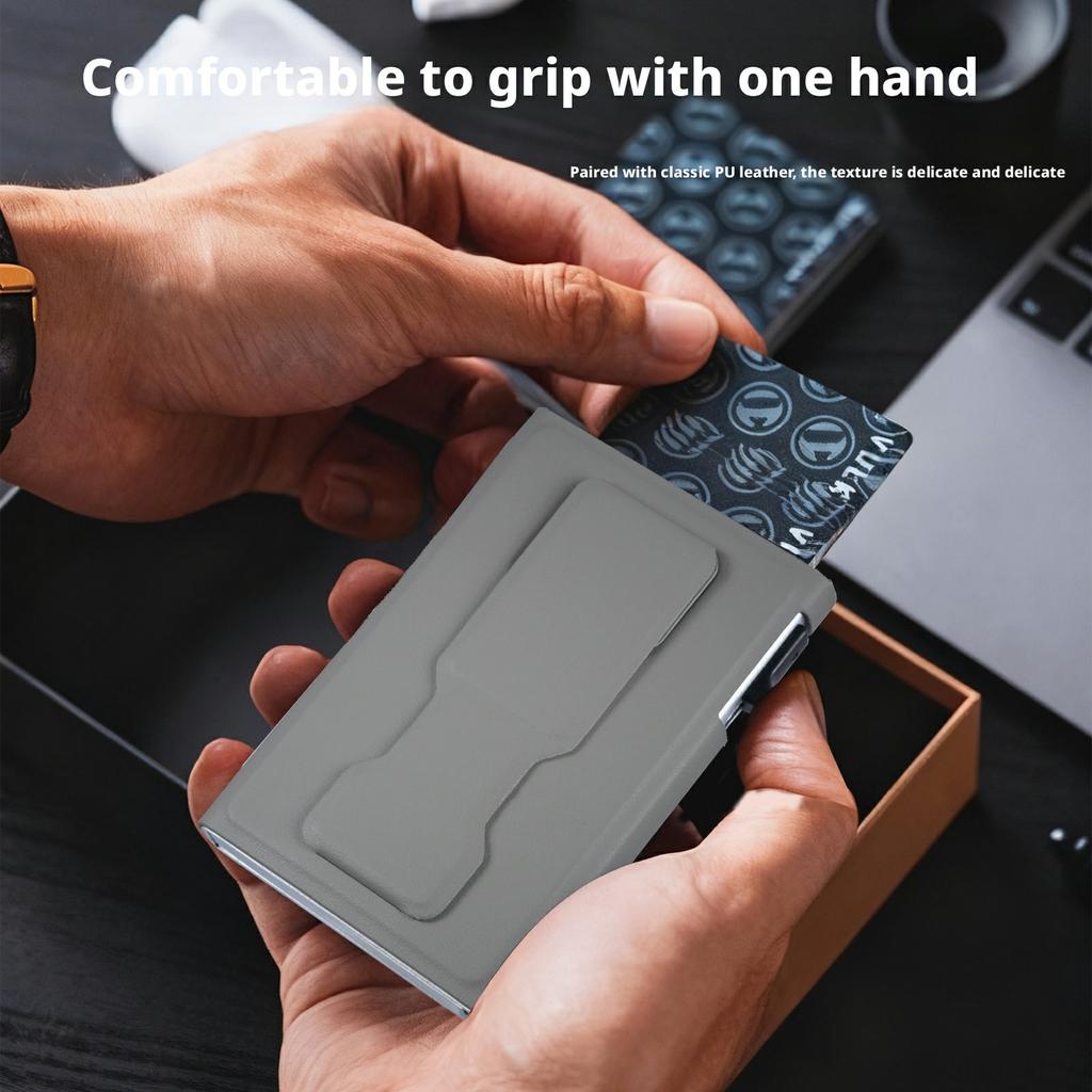 Магнитный выдвижной держатель для карт для мобильных телефонов, задняя подставка, блокировка RFID/NFC