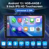9-дюймовый 2 DIN автомобильный стерео радиоприемник Wirless Carplay Android Auto Car Stereo Bluetooth 64G GPS навигация RDS WiFi USB FM DAB+CAM