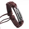 European and American Style Metal Alloy Cowhide Cross Bracelet - Genuine Leather Men's Jewelry