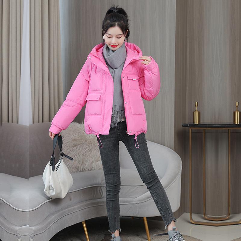 Осень-зима, утепленная теплая парка, женская повседневная однотонная свободная куртка с большим карманом и капюшоном, куртки с хлопковой подкладкой, верхняя одежда