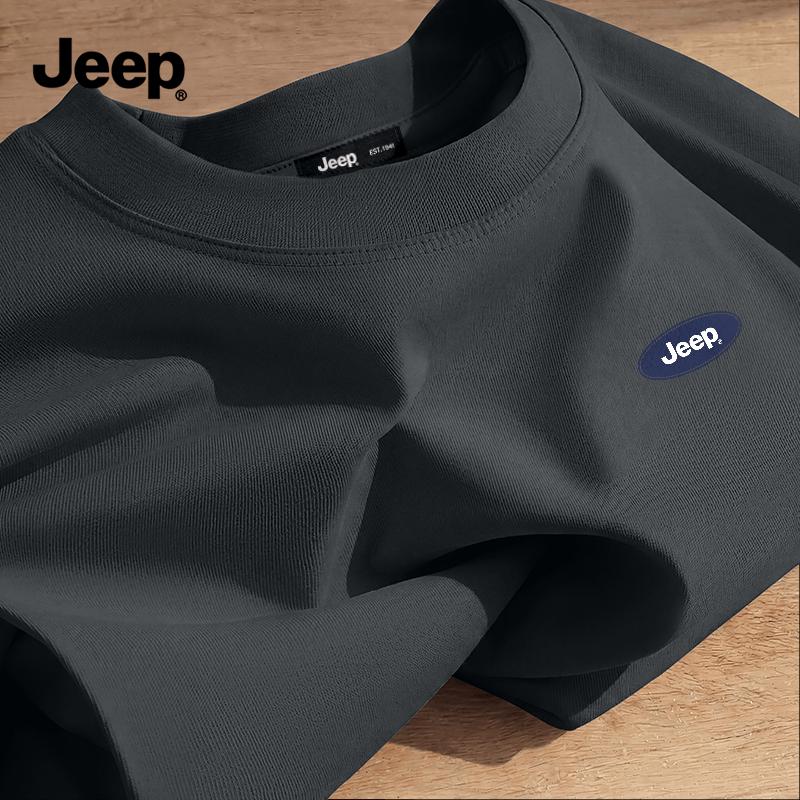 Jeep Мужская футболка из плотного хлопка с коротким рукавом