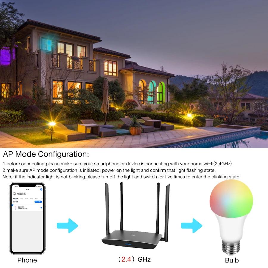 Умная светодиодная лампа Cozylife E27 18 Вт 15 Вт 12 Вт WiFi с регулируемой яркостью AC85-265 В работает с Google Home Alexa для спальни, гостиной