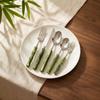 Refined Bamboo Handle Cutlery Set Stainless Steel Suitable for Home Kitchens and Gifts