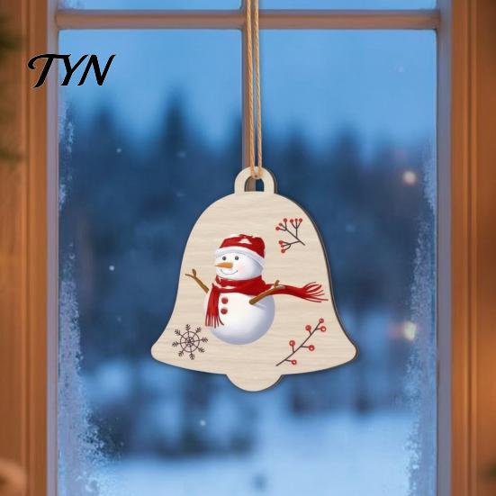 DIY Paintable Wood Crafts 10Pcs 2D Wooden Christmas Ornaments, Blank Craft Hanging Tags, Unfinished Blanks Tree Decorations, Slices for Painting Xmas