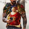 Funny Santa Claus Christmas T-Shirts 3d Print  Tops Tees Mens Shirts Summer Holiday Casual T-Shirts