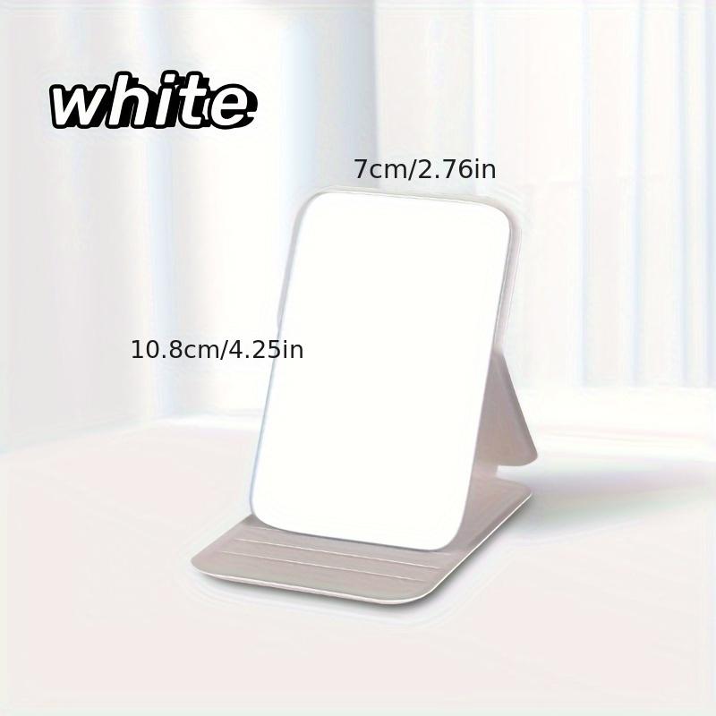 Mini Makeup Mirror Elegant Foldable Desktop Portable Mirror PU Leather Handheld Perfect Pocket Gift for Dorms Daily Cosmetic Use