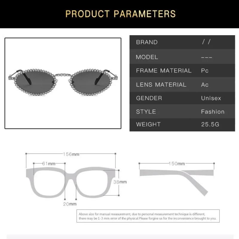 Decorative Rhinestone Oval Sunglasses Women's Vintage Designer Sun Glasses Metal Frame Women Fashion Eyewear Gafas De Sol