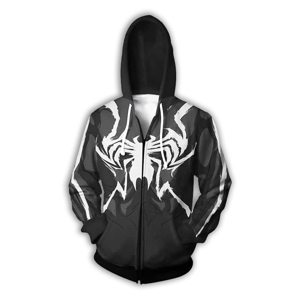 Мужская толстовка с капюшоном Gwen Spider, застежка-молния, куртка для осени и зимы, повседневная