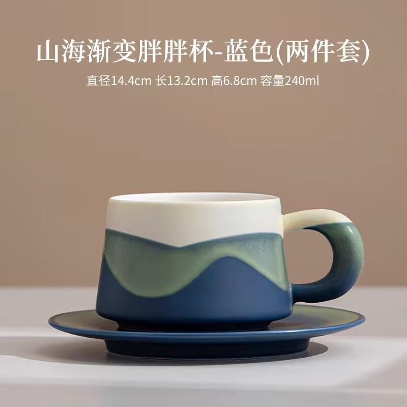Gradually Change Coffee Cup And Saucer Set Ceramic With Lid Home Office Afternoon Tea Cup Couple Gift