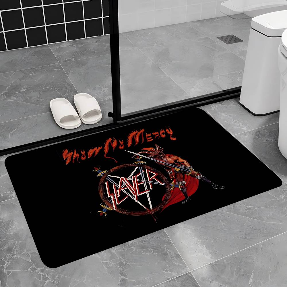 Heavy Metal S-Slayer Rock Band Room Mats Retro Multiple Choice Living Room Kitchen Rug Non-Slip Welcome Rug