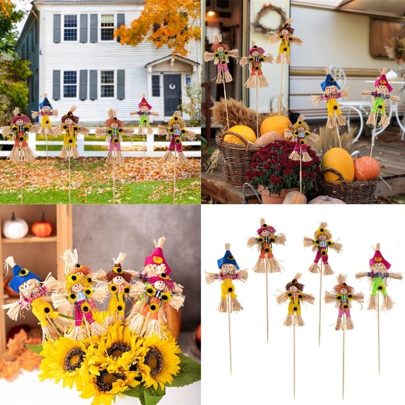 Halloween Scarecrow Decorations Fall Harvest Scarecrow for Autumn,Garden,Thanksgiving Decor Standing Scarecrow Decor