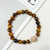Tiger Eye Stone Beaded Bracelets for Women 8mm Round Beads Semi-Precious Gemstones Bangle DIY Jewelry Gifts