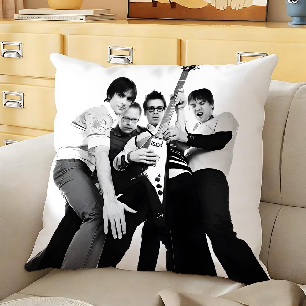 Rock band wweezer Cushion Cover Soft Durable Reversible Pillow Cover Home Car MultiScene Daily Comfort Pillowcase