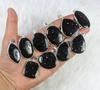Black Nummite Gemstone Pendant Sparkle Gemstone Pendant Necklace Making For Silver Jewelry Supply Bulk Wholesale Bezel Pendant