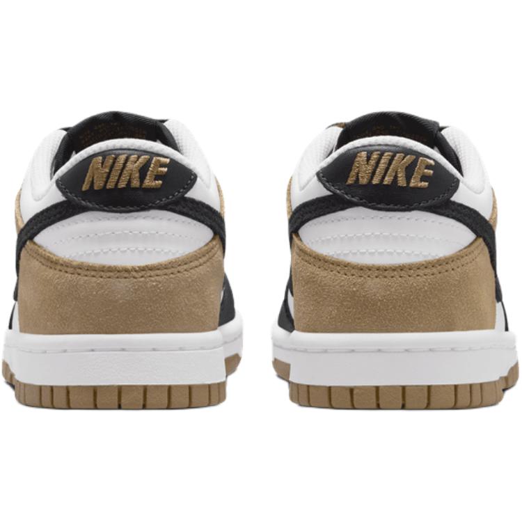 Nike Кроссовки Dunk Low для детей, скейтбординг, Белые, Черные, Коричневые, Подростковые, IQ2755-104
