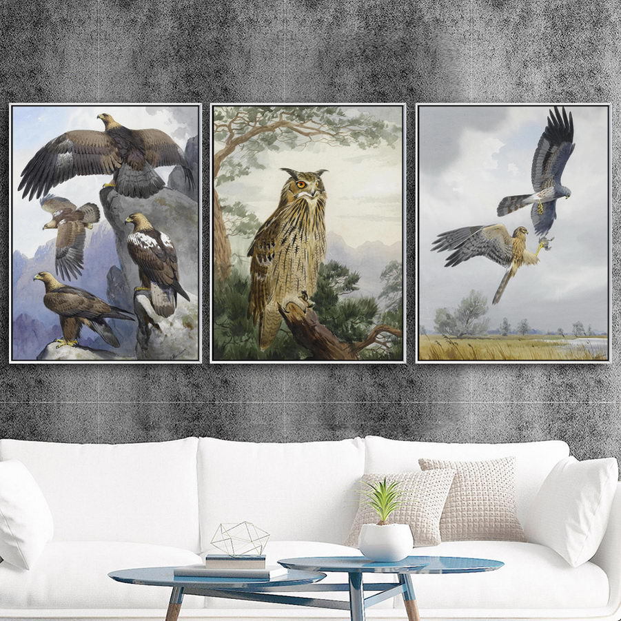 Американское жикле с принтом, картина с птицами, настенная живопись с орлом, настенные панно для гостиной, с животным принтом, Cuadros Decoracion Salon
