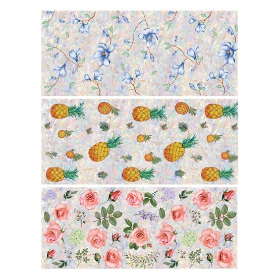 Радужная оконная пленка для конфиденциальности, цветочная статическая наклейка, наклейки на стекло с радужным эффектом, съемная оконная наклейка для дома, ванной, двери, окон автомобиля