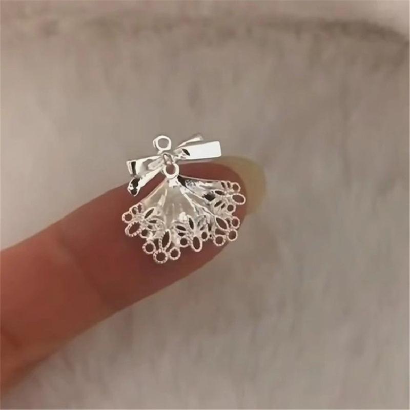 Изящные Серьги-Бабочки Юбка с Кружевной Отделкой Пусеты-Бантики Женские Модные Украшения для Вечеринок и Свадеб