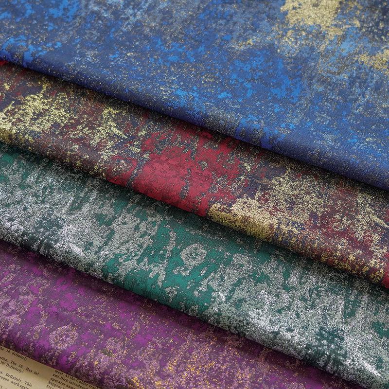 Парча Сатин Абстрактный Жаккард Ткань Ретро Чернильный Дамаск Шелк Дизайнерская Ткань Для Шитья Платья Пальто Обивочный Материал