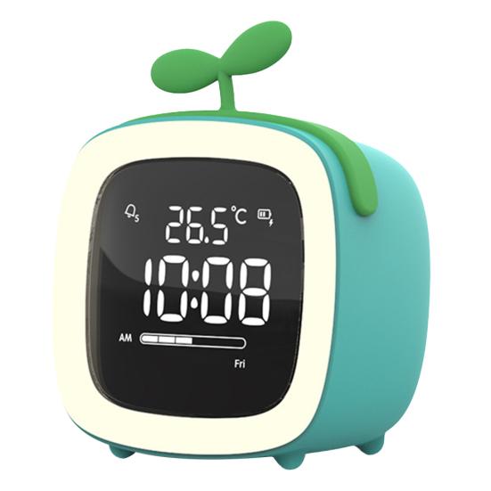 Cartoon Rabbit Ear Shape Rechargeable Digital Display LED Nigh Light Alarm Clock
