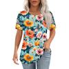 Женская ретро-принтованная модная повседневная футболка с круглым вырезом и коротким рукавом