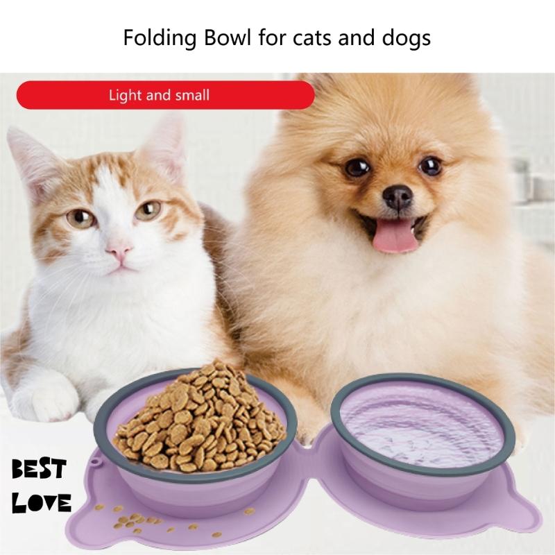 Dog Slow Feeding Bowl Silicone Pet Food Bowl Pet Dogs Outdoor Travel Feeding Bowl Foldable Food Feeder Bowl Dog Dishware