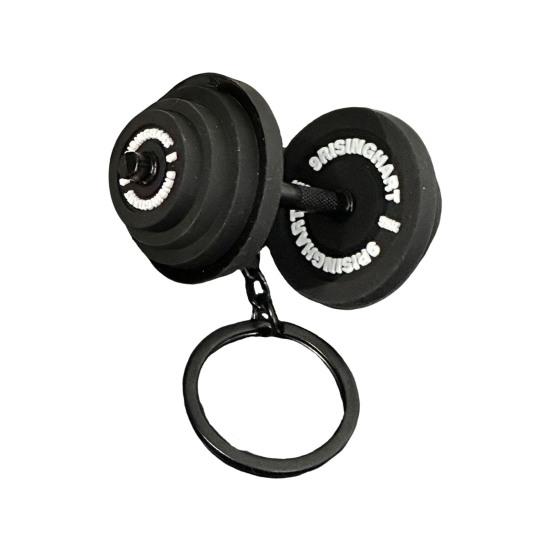 Брелок Подвеска Легкий Прочный Мягкая Резина Металл Дизайн Гантели Съемный Шарм для Фитнес-Сумки Держатель для Ключей Спортивный Подарок Аксессуар