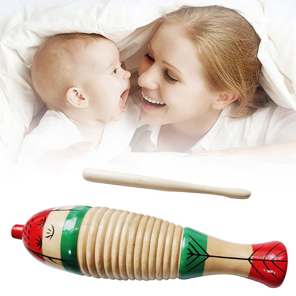 Рыба в форме гуиро красочные латинские ударные музыкальные инструменты деревянные для детского сада S