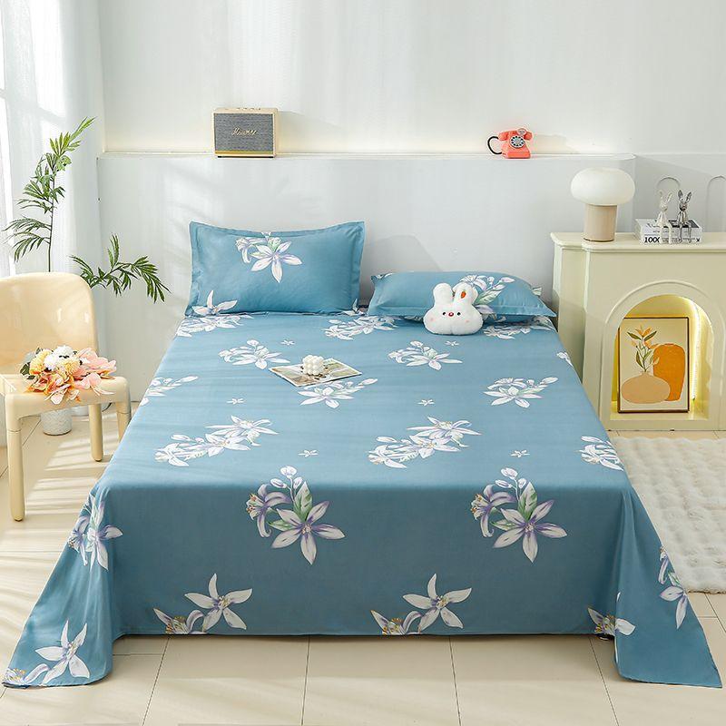 Bed Sheet Single Piece Single Double Bed Sheet Nordic Style Skin-friendly Brushed Bed Sheet Dormitory Single Simple