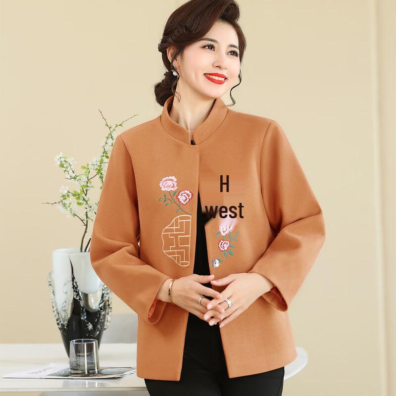 Paster Mid-Aged Women's New Chinese Style Woolen Coat